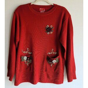 Autumn Creations Crochet Flower/Beads Sweater sz 1X  2XL New